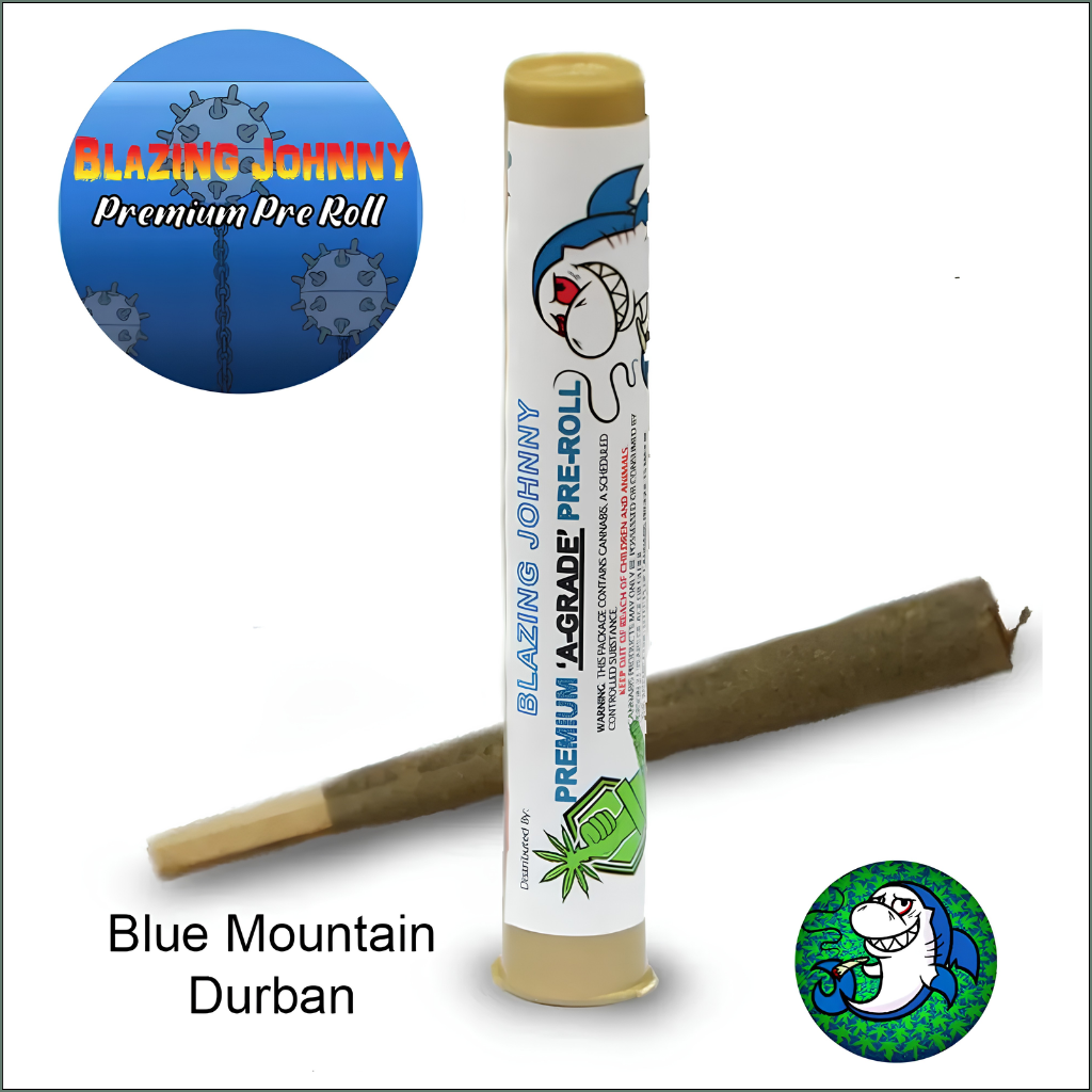 Blazing Johnny Premium Pre-Rolls - Kingsize - Blue Mountain Durban (Sativa)