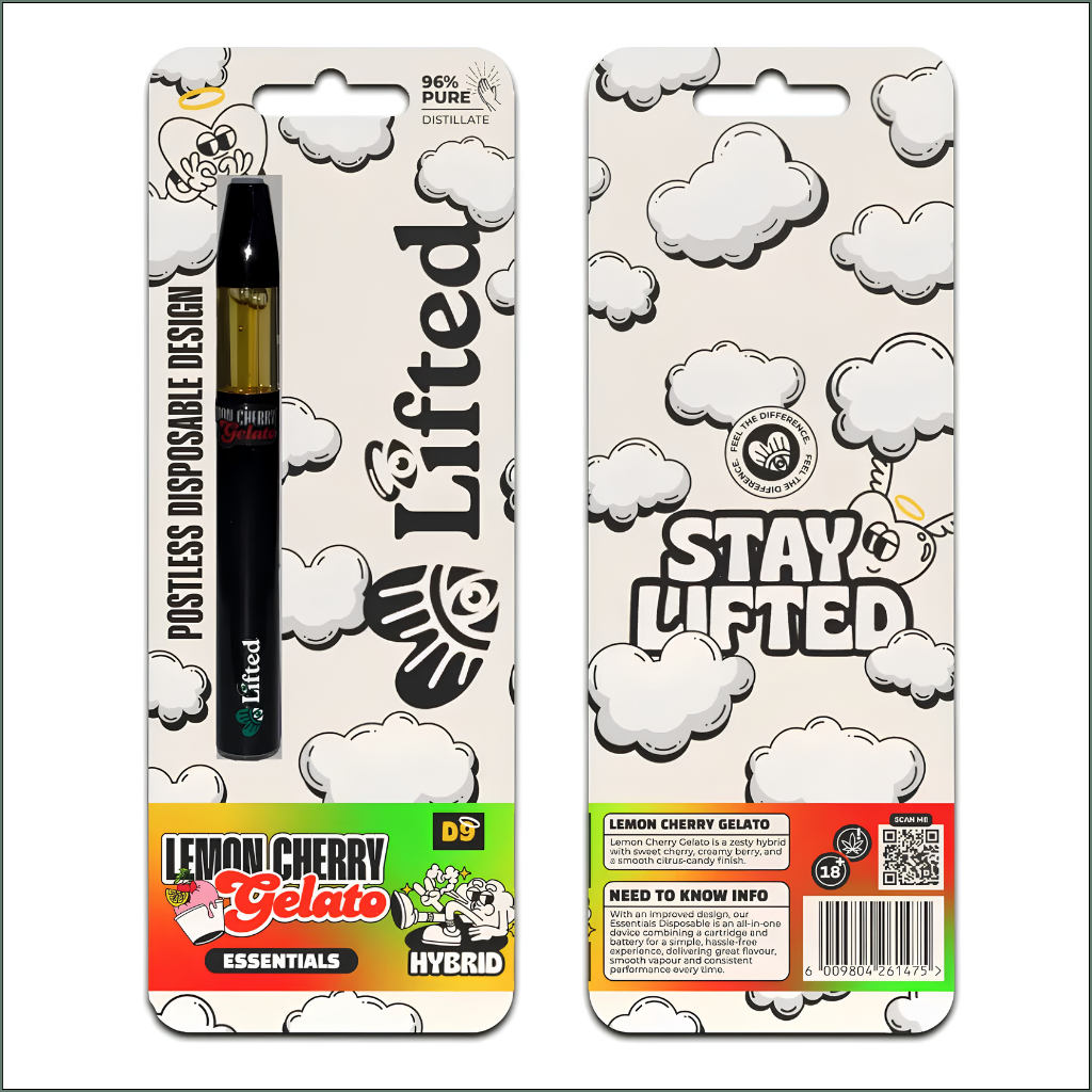 Distillate Disposable Vapes 1ml - Lemon Cherry Gelato (Hybrid)
