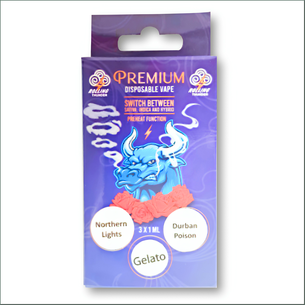 Rolling Thunder Disposable Vape 3ml (3-in-1 Strains)