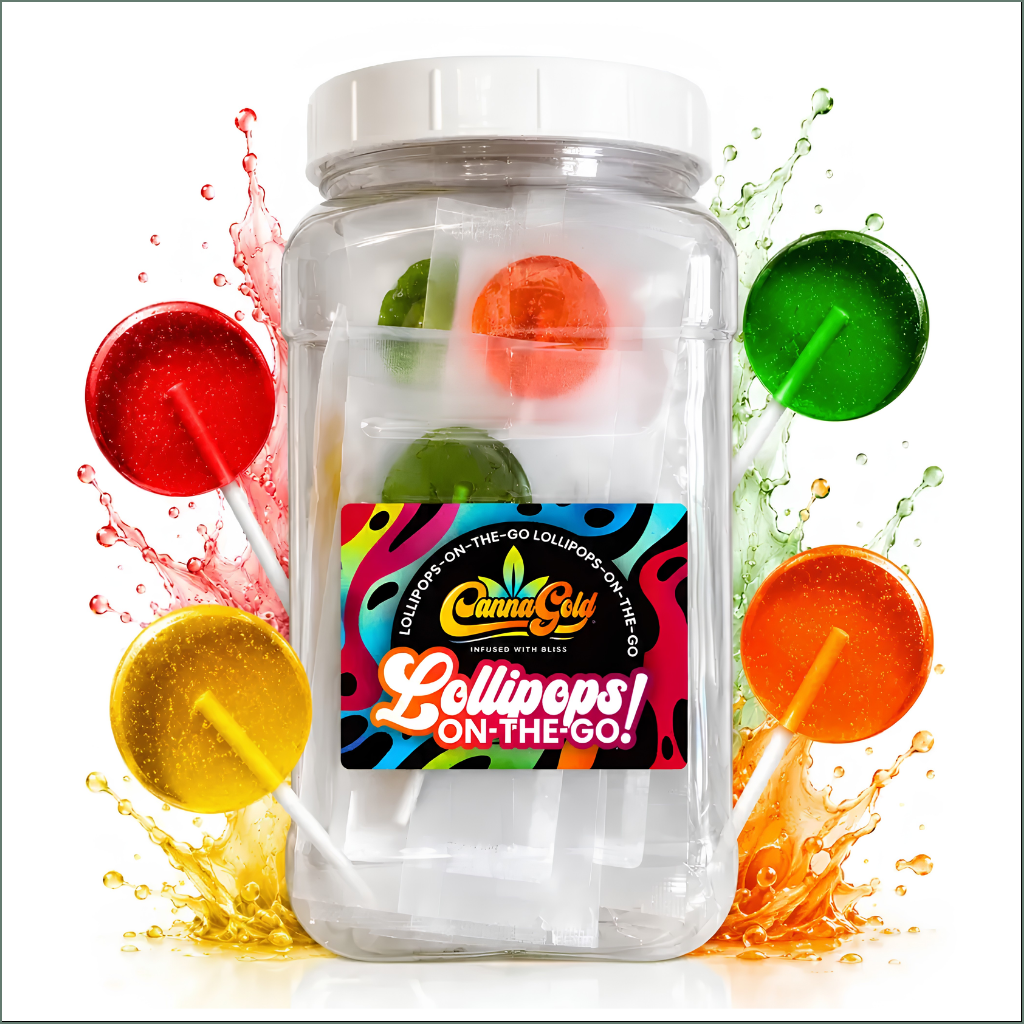 Fruity Lollipops On-The-Go - Full Spectrum Sativa 450mg (15x30mg) - Large Tub