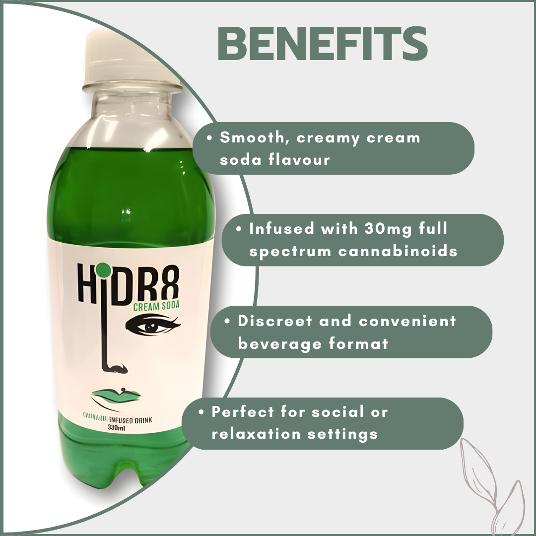 HiDR8 Cannabis Infused Drink 30mg - Cream Soda (330ml)