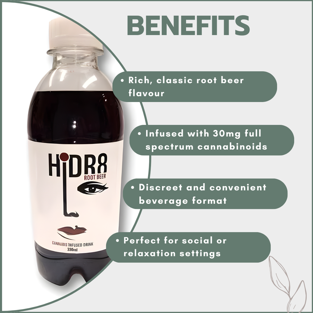 HiDR8 Cannabis Infused Drink 30mg - Root Beer (330ml)