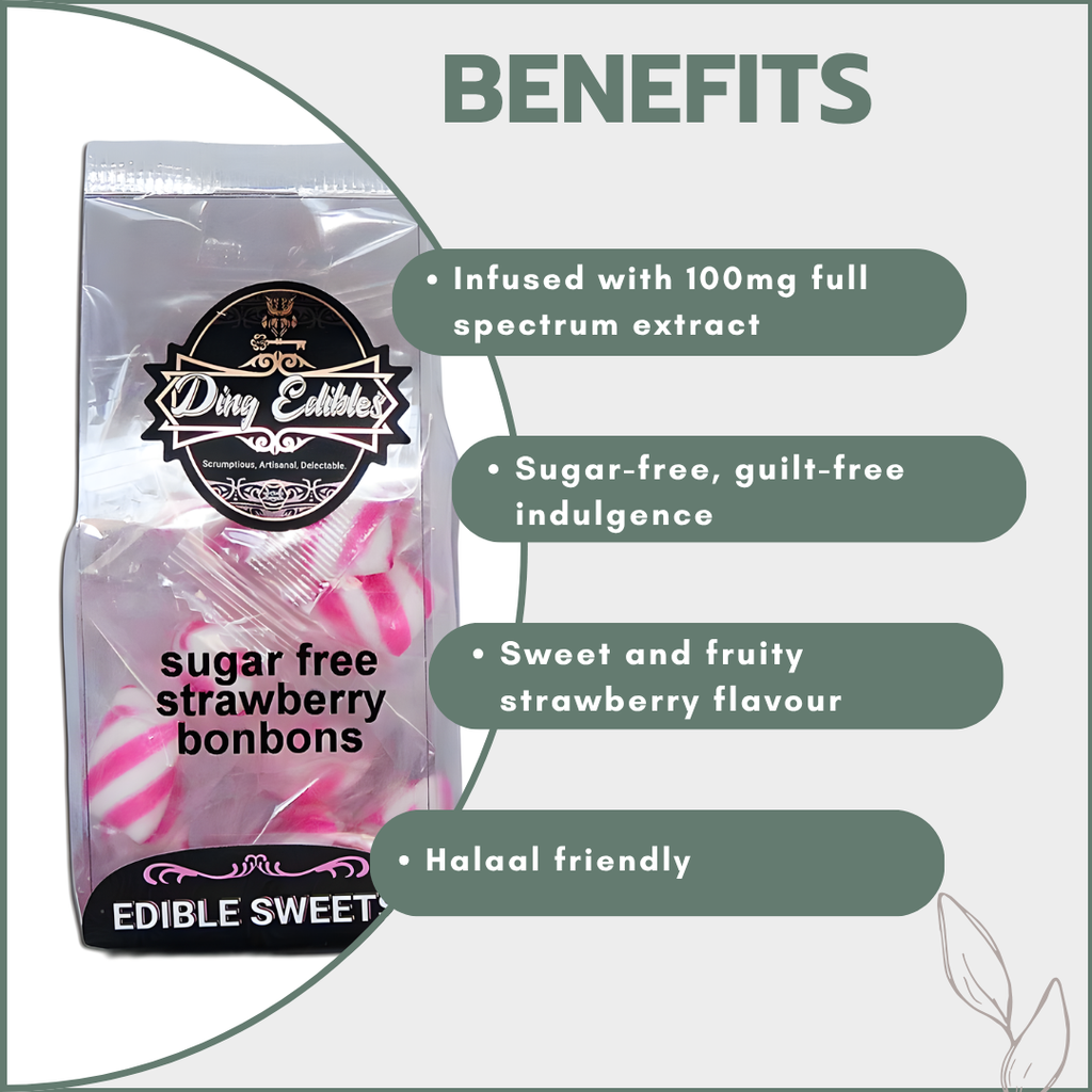 Strawberry Bon Bons 100mg Full Spectrum (Sugar Free)