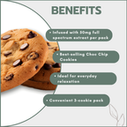 Choc Chip Cookies 3's - 50mg Full Spectrum (20 Packs)