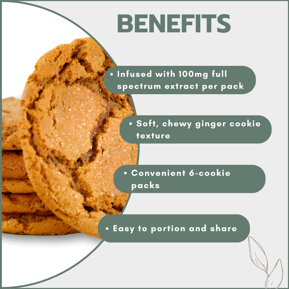 Ginger Cookies 6's - 100mg Full Spectrum (6 Packs)