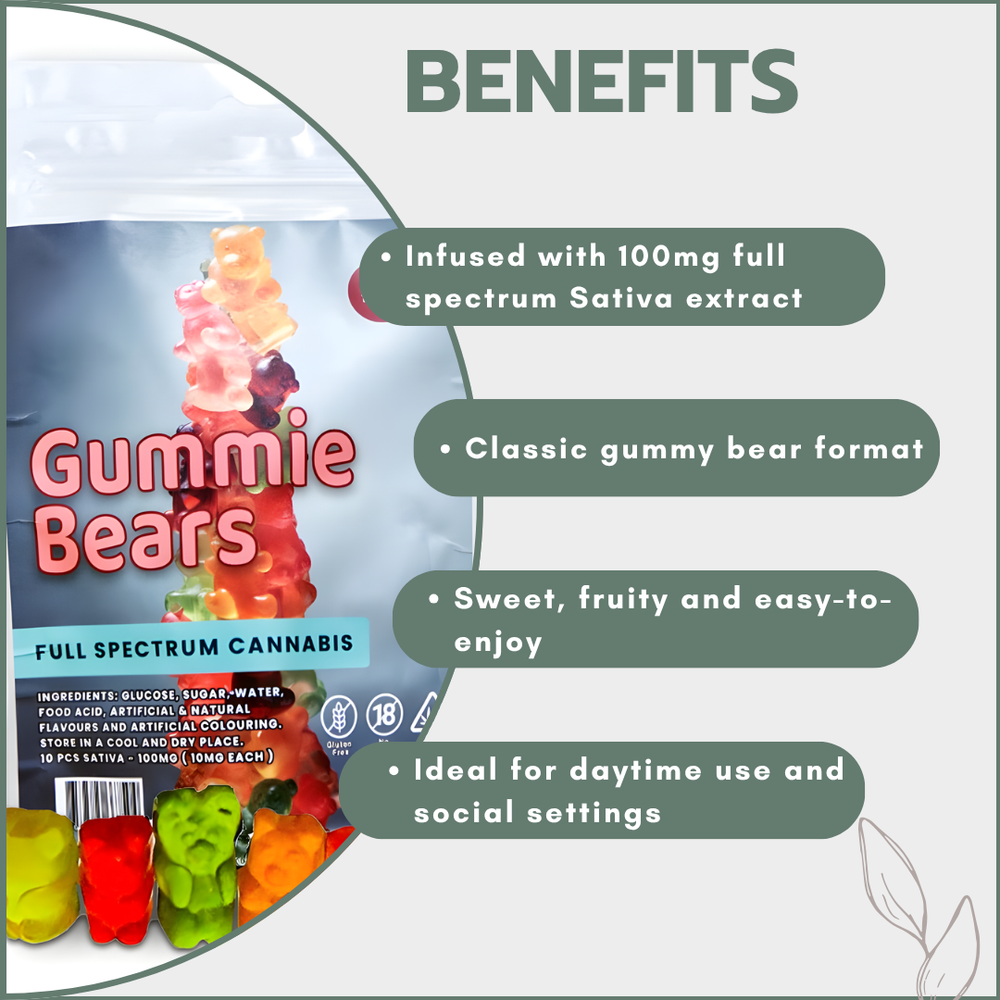 Gummies - Gummy Bears 100mg (10x10mg) - Sativa