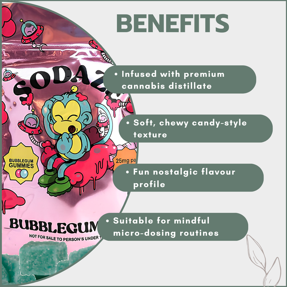 Sodaze Gummies 100mg (4x25mg) - Bubblegummies