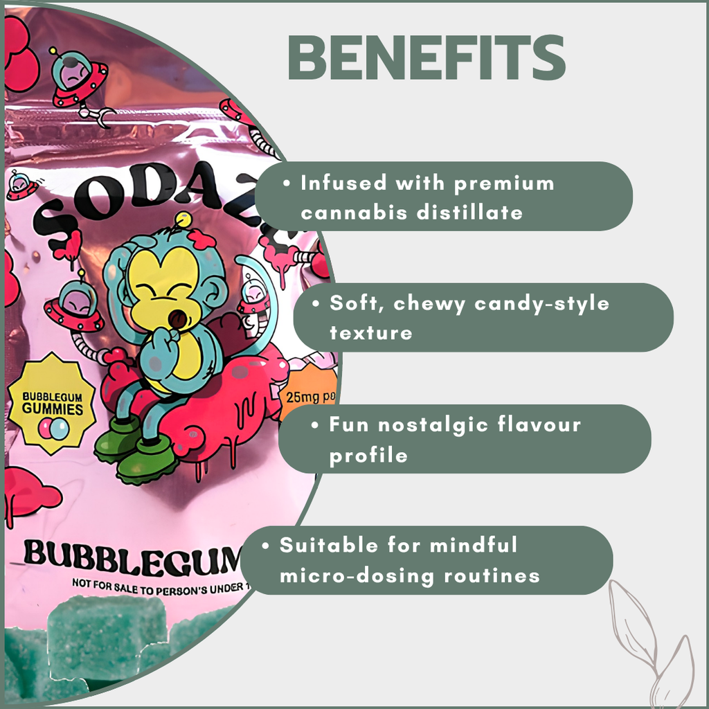 Sodaze Gummies 100mg (4x25mg) - Bubblegummies