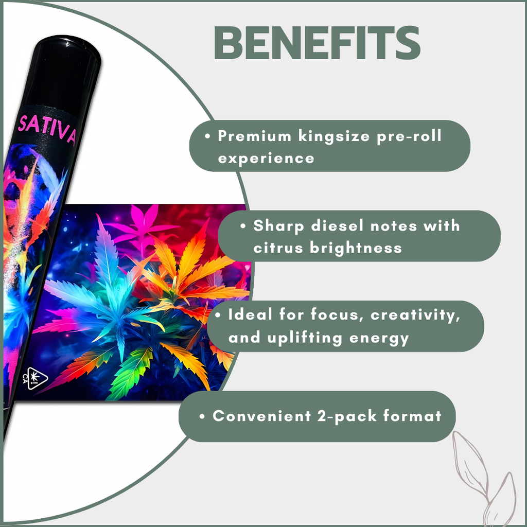 Premium Kingsize Pre-Rolls - Sour Diesel - Sativa (2's)