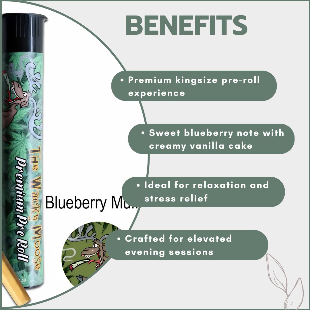 Wacky Moose Premium Pre-Rolls - Kingsize - Indoor - Blueberry Muffin (Indica)