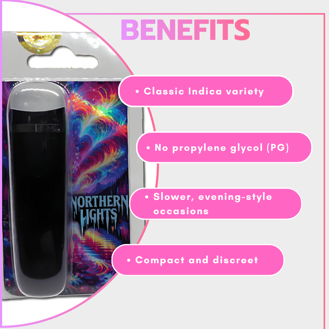 Pure Distillate Disposable Vapes 1ml - Northern Lights (Indica)