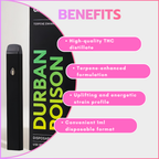 Distillate Cannabis Disposable Vape 1ml - Durban Poison (Sativa)