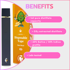Pure Distillate Disposable Vapes 1ml - Sour Diesel (Sativa)