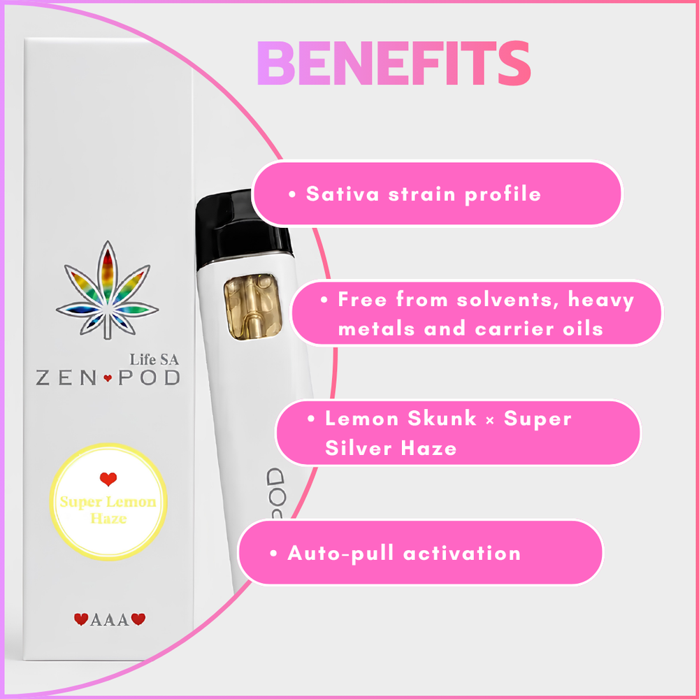 ZenPod Disposable Vapes 1ml - Super Lemon Haze (Sativa)