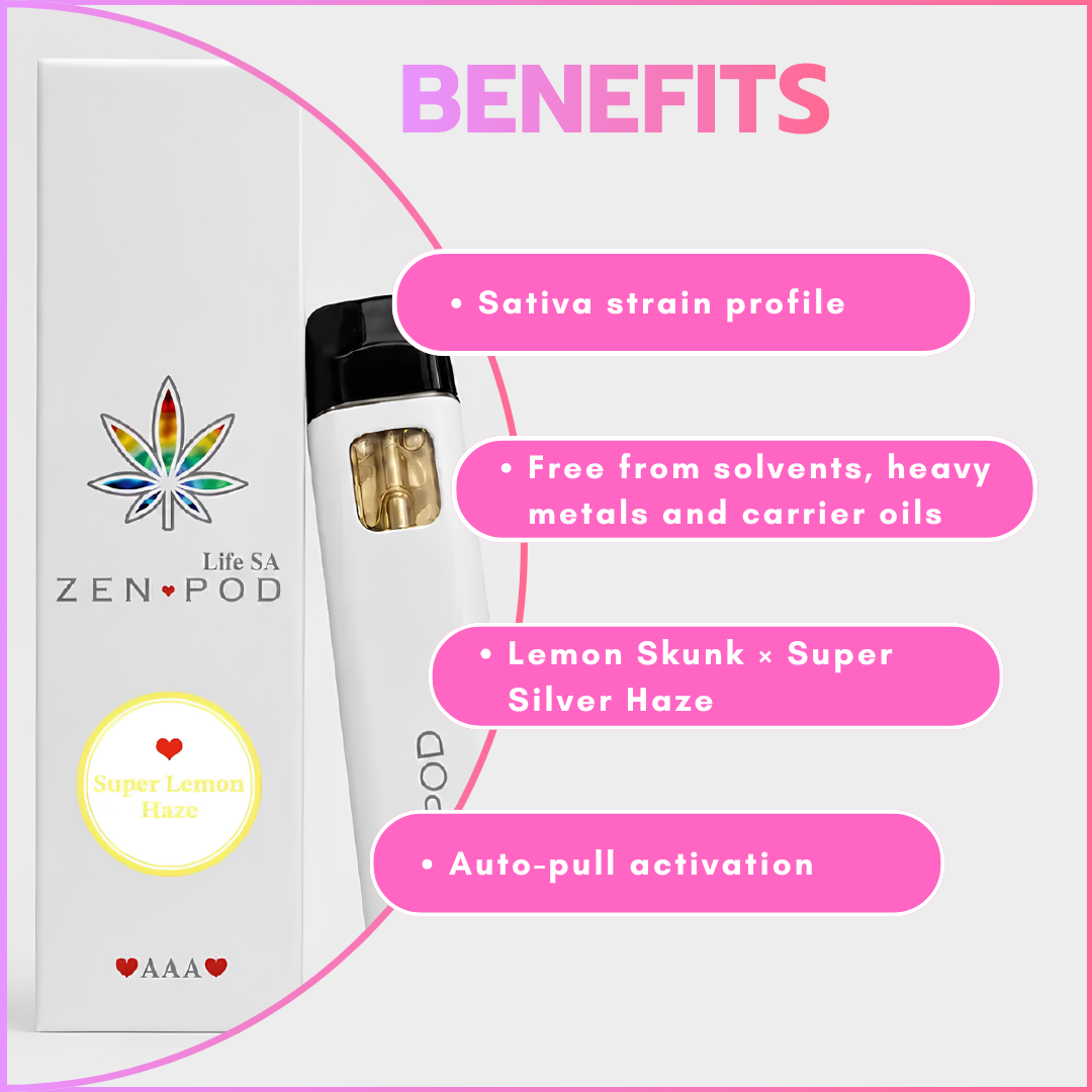 ZenPod Disposable Vapes 1ml - Super Lemon Haze (Sativa)