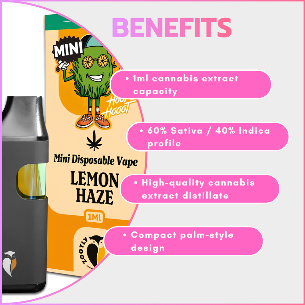 Mini Disposable Vape 1ml - Lemon Haze (Sativa)