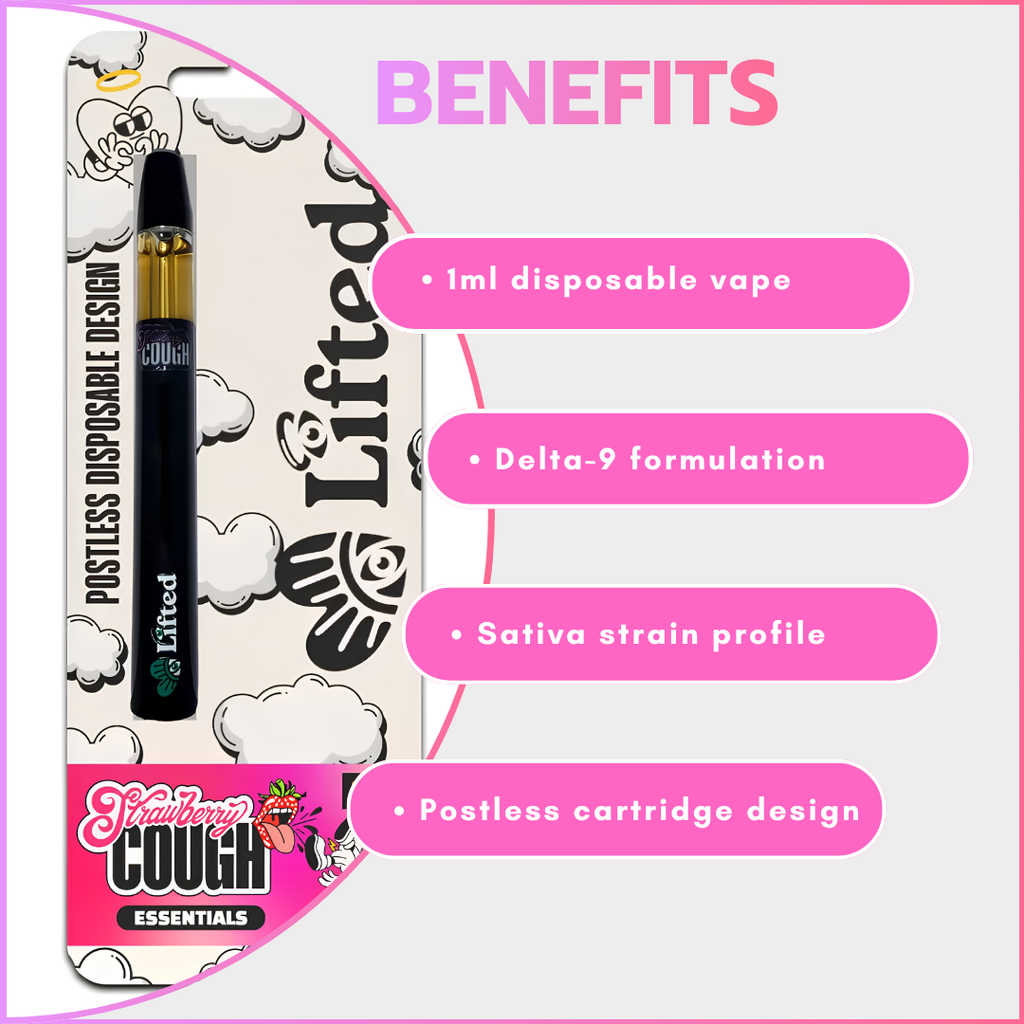 Distillate Disposable Vapes 1ml - Strawberry Cough (Sativa)