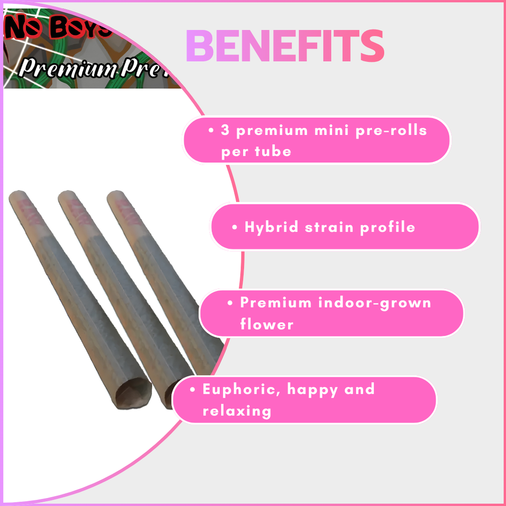 No Boys Allowed Premium Pre-Rolls - Mini's - Greendoor - Zoap (Hybrid) 3's