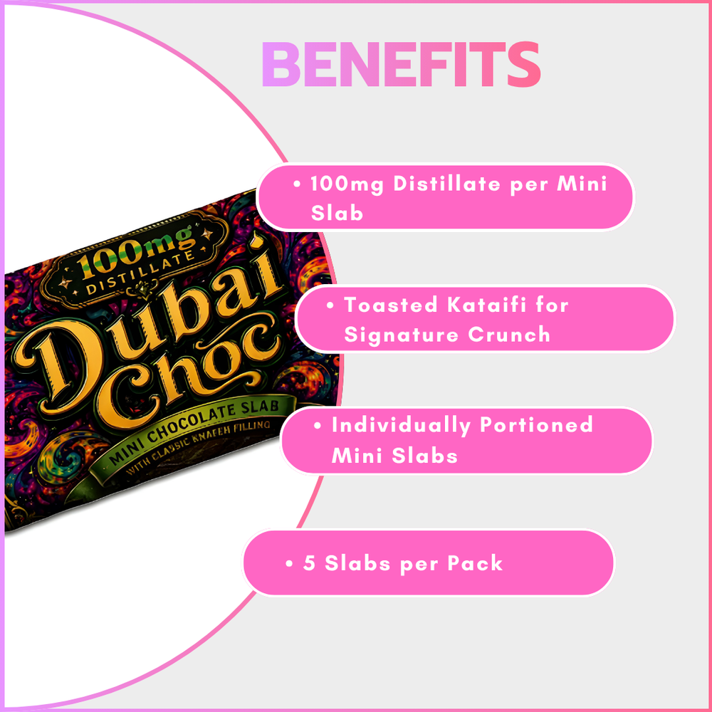 Dubai Mini Chocolate Slabs 100mg (5 Packs)