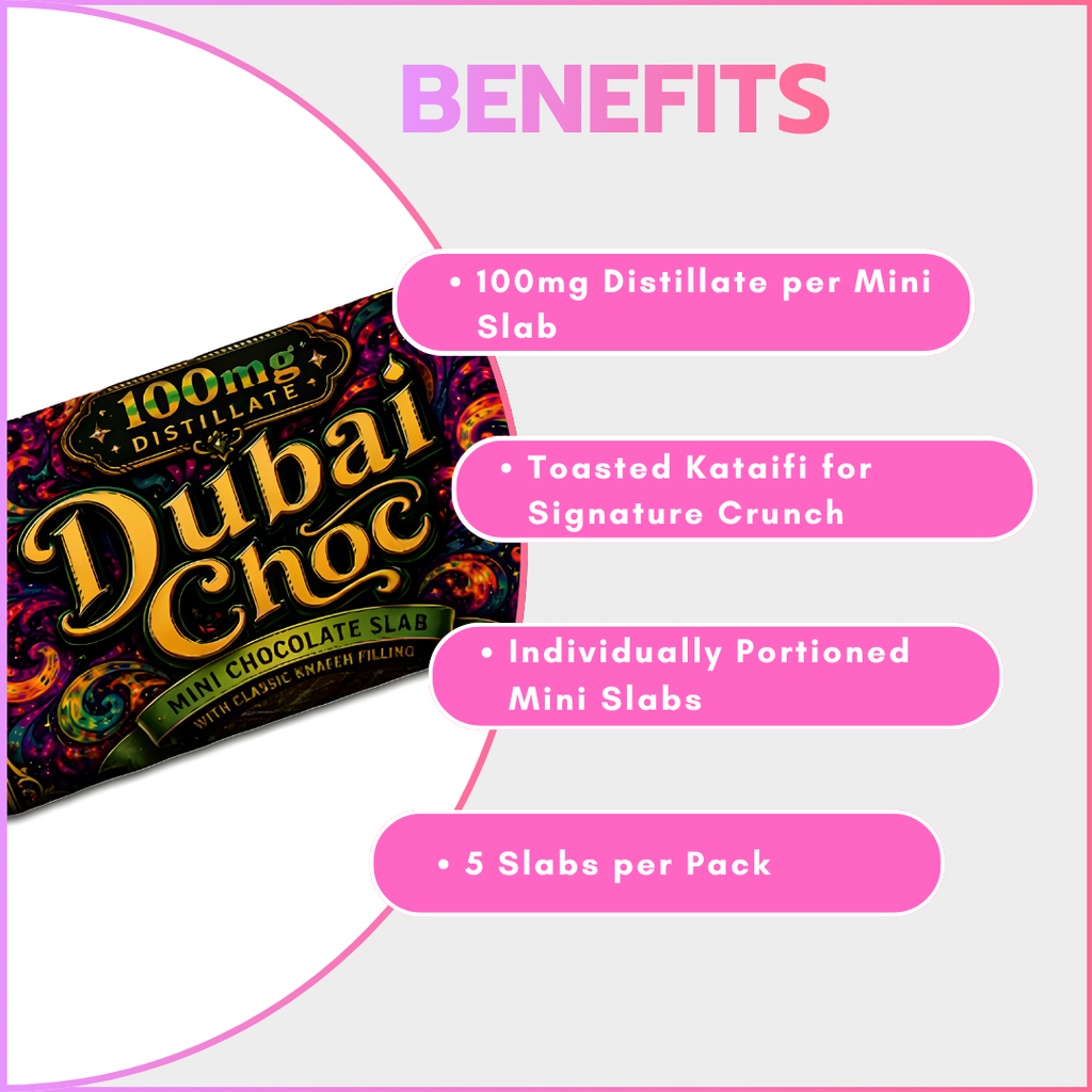Dubai Mini Chocolate Slabs 100mg (5 Packs)
