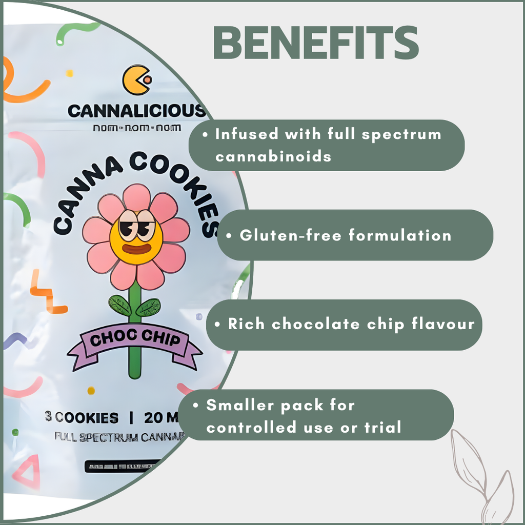 Cannalicious Cookies Choc Chip 60mg (3x20mg)