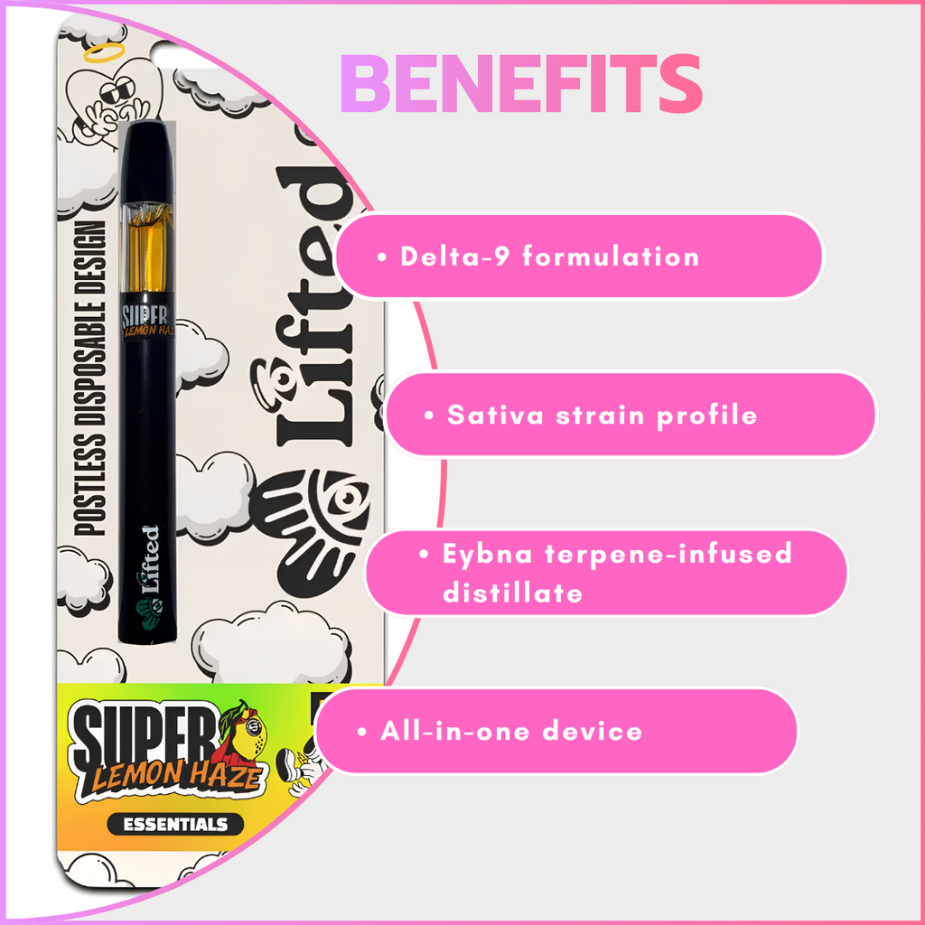 Distillate Disposable Vapes 1ml - Super Lemon Haze (Sativa)