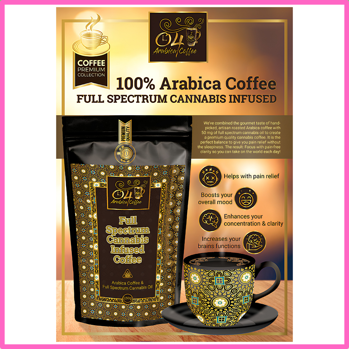 Time 4 Coffee - Full Spectrum Cannabis Infused Coffee 250g