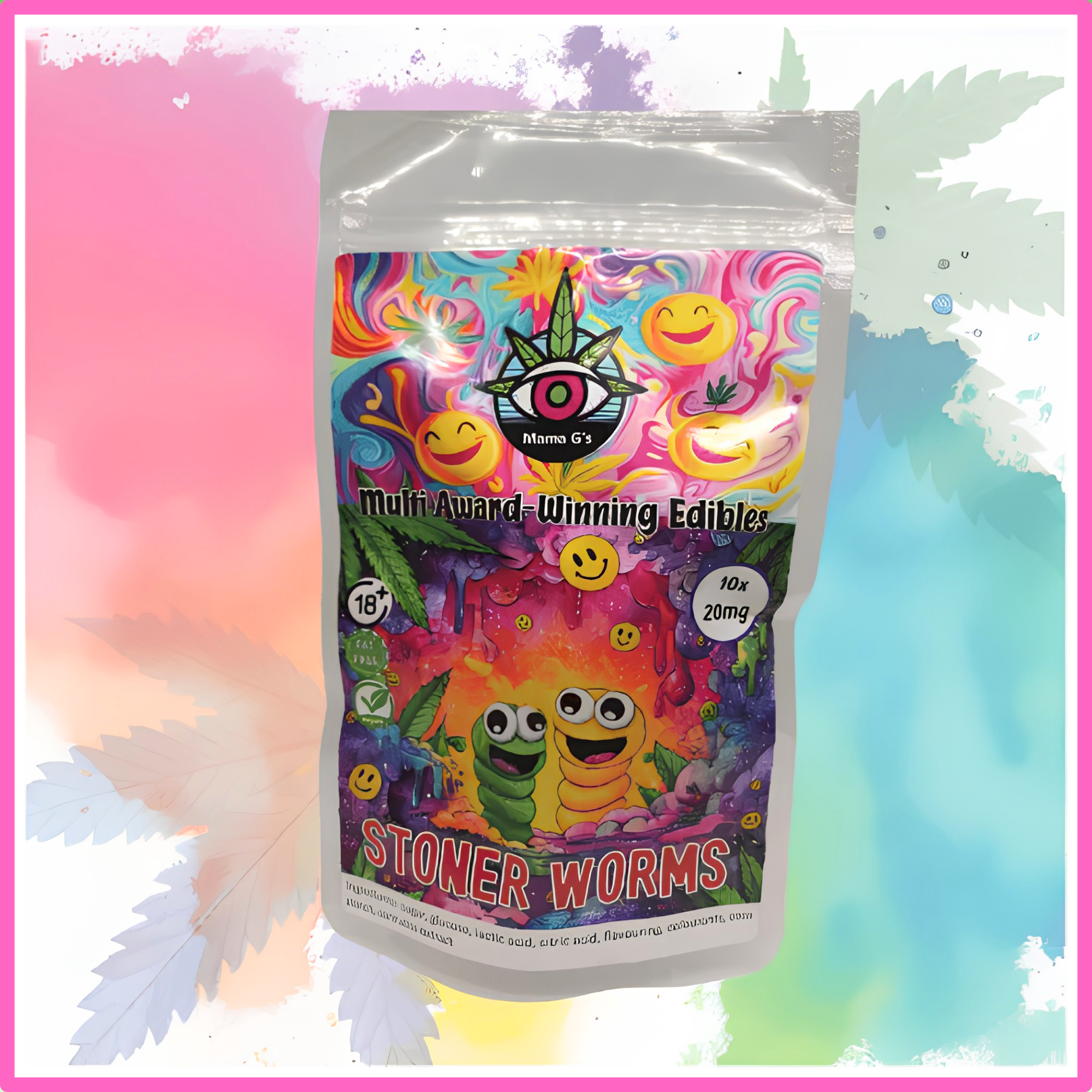Vegan Gummies - Stoner Sour Worms 200mg (10x20mg)