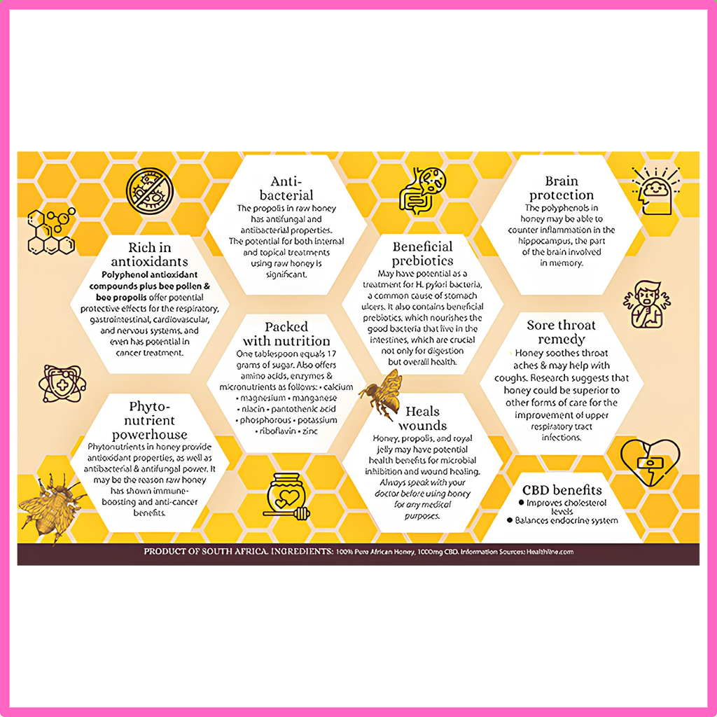 Raw Earth Organics CBD Honey 500g (500mg)
