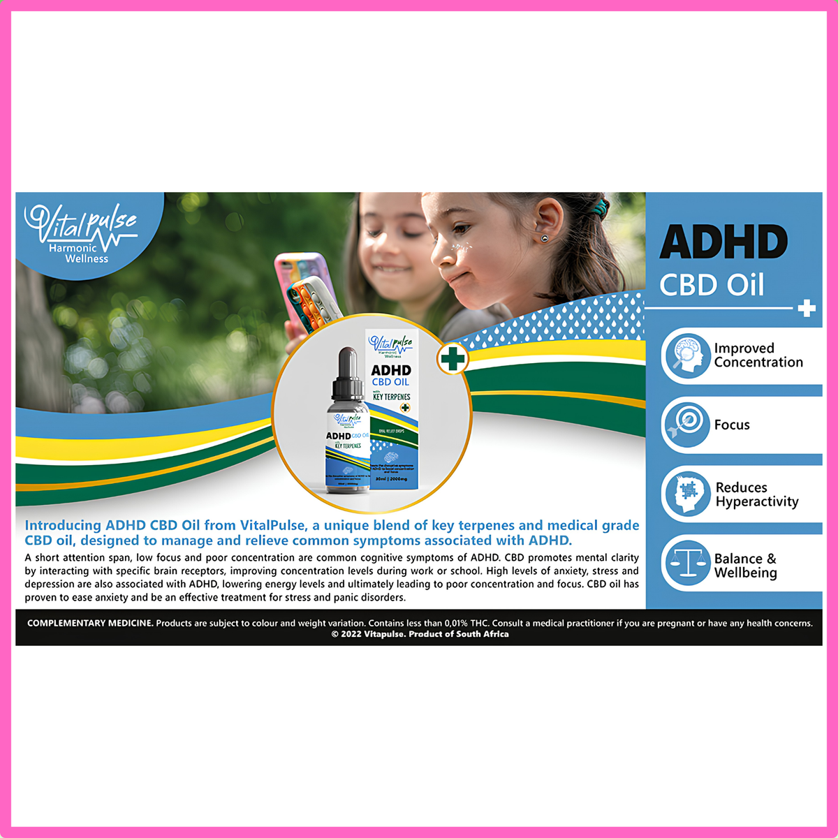 Vitalpulse ADHD CBD Oil 30ml (2000mg)