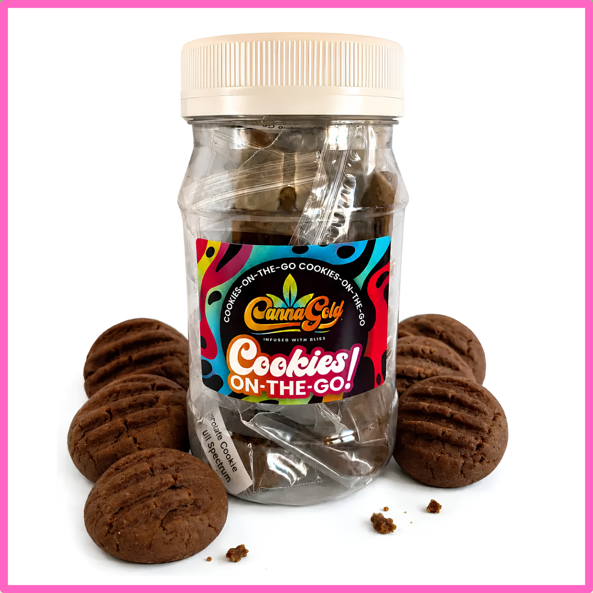 Chocolate Chip Cookies On-The-Go 600mg, Sativa Infused (20x30mg) – Med Tub