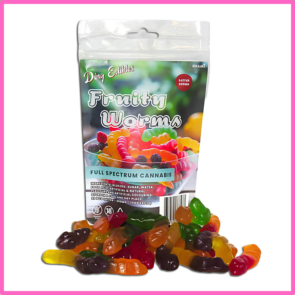 Gummies - Fruity Worms 200mg (20x10mg) - Sativa