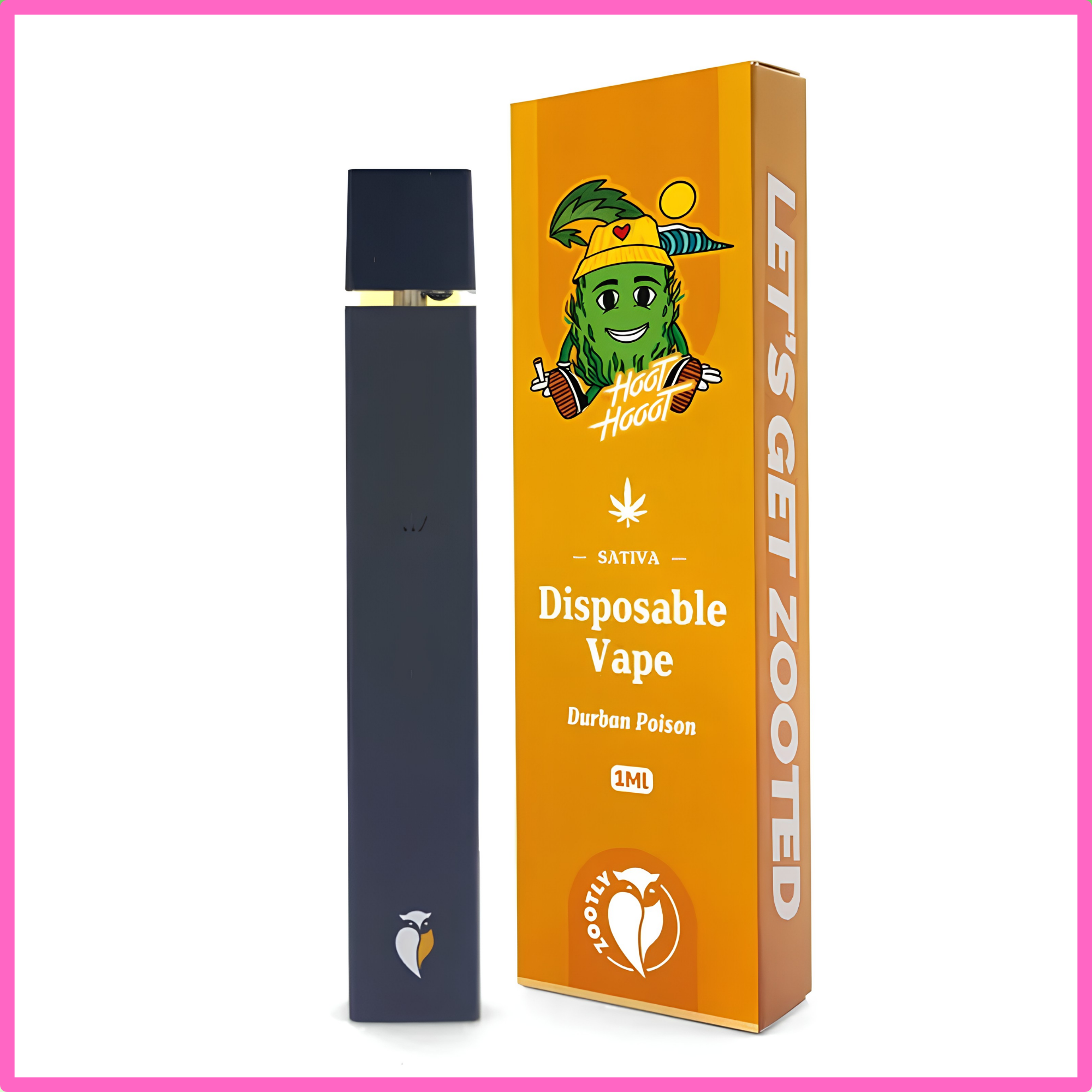 Pure Distillate Disposable Vapes 1ml - Durban Poison (Sativa)