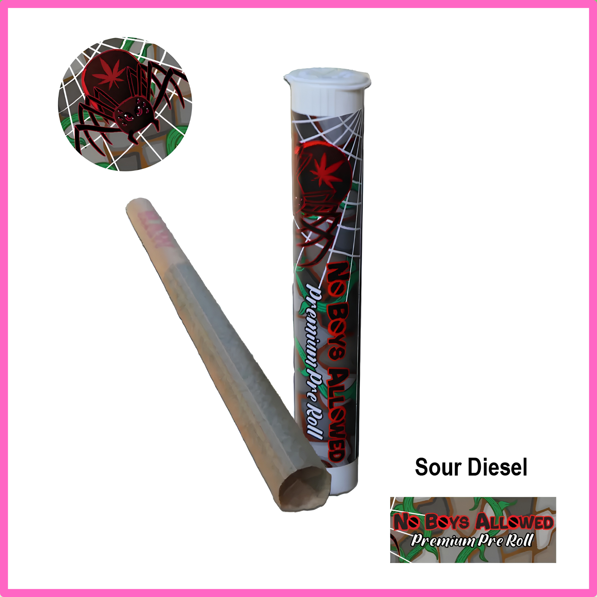 No Boys Allowed Premium Pre-Rolls - Kingsize - Greendoor - Sour Diesel (Sativa)