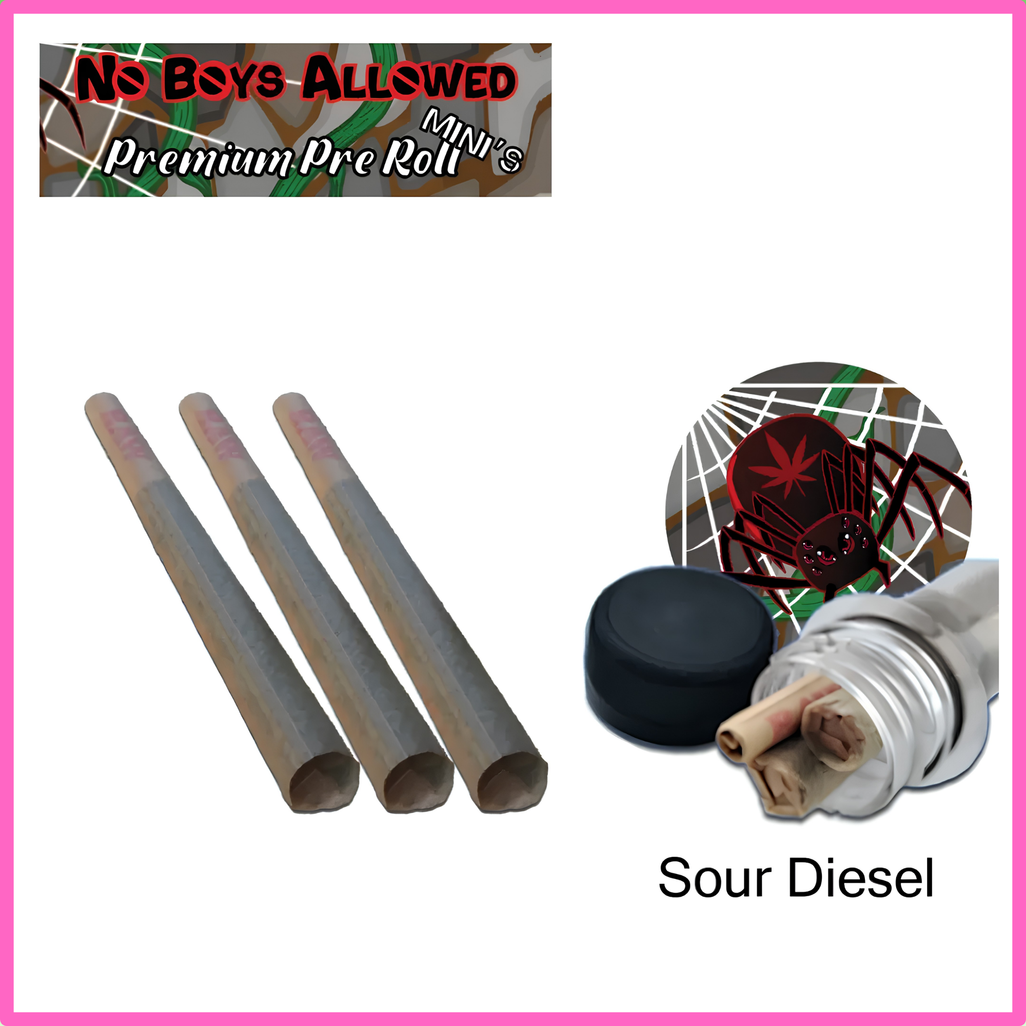 No Boys Allowed Premium Pre-Rolls - Mini's - Greendoor - Sour Diesel (Sativa) 3's