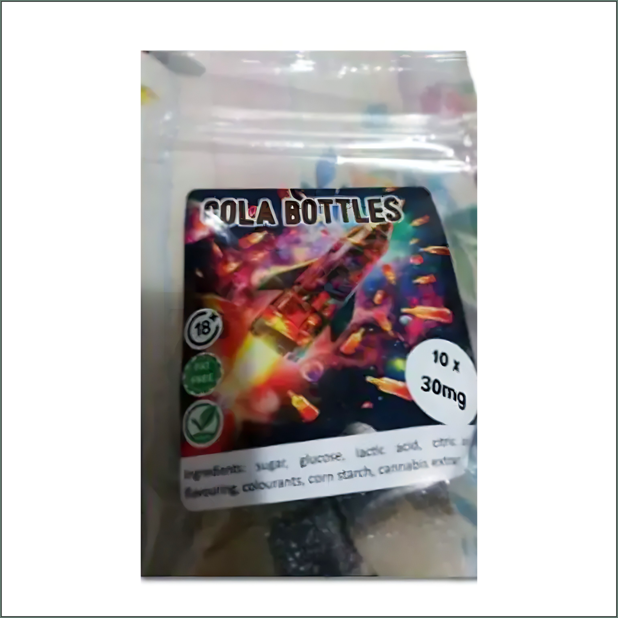 Vegan Gummies - Cola Bottles 300mg (10x30mg)