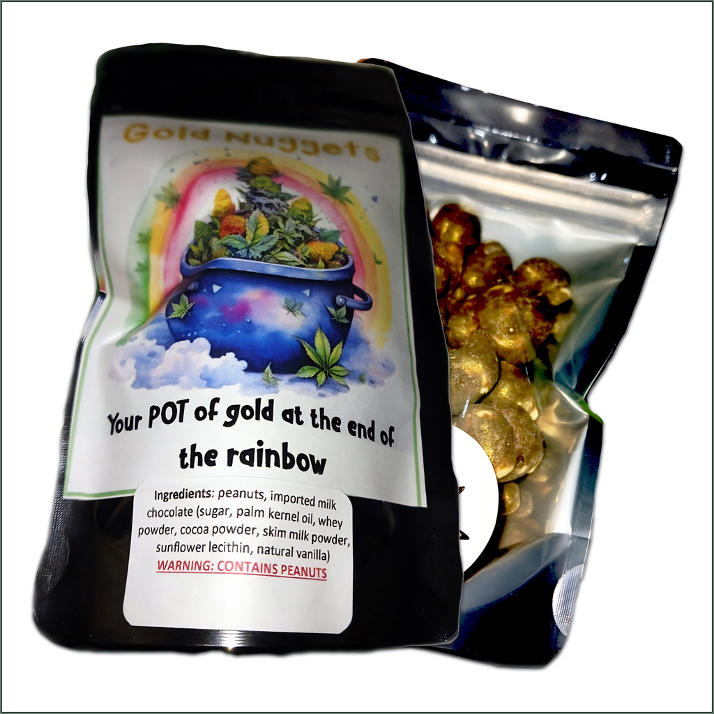 Gold Nugget Chocolate Peanuts 100mg (10 Packs)