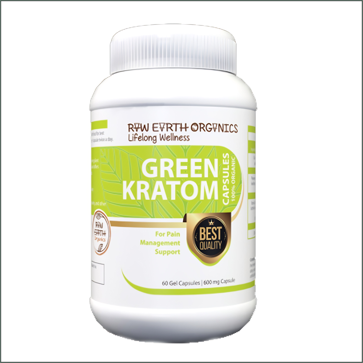 Raw Earth Organics Green Kratom 60's