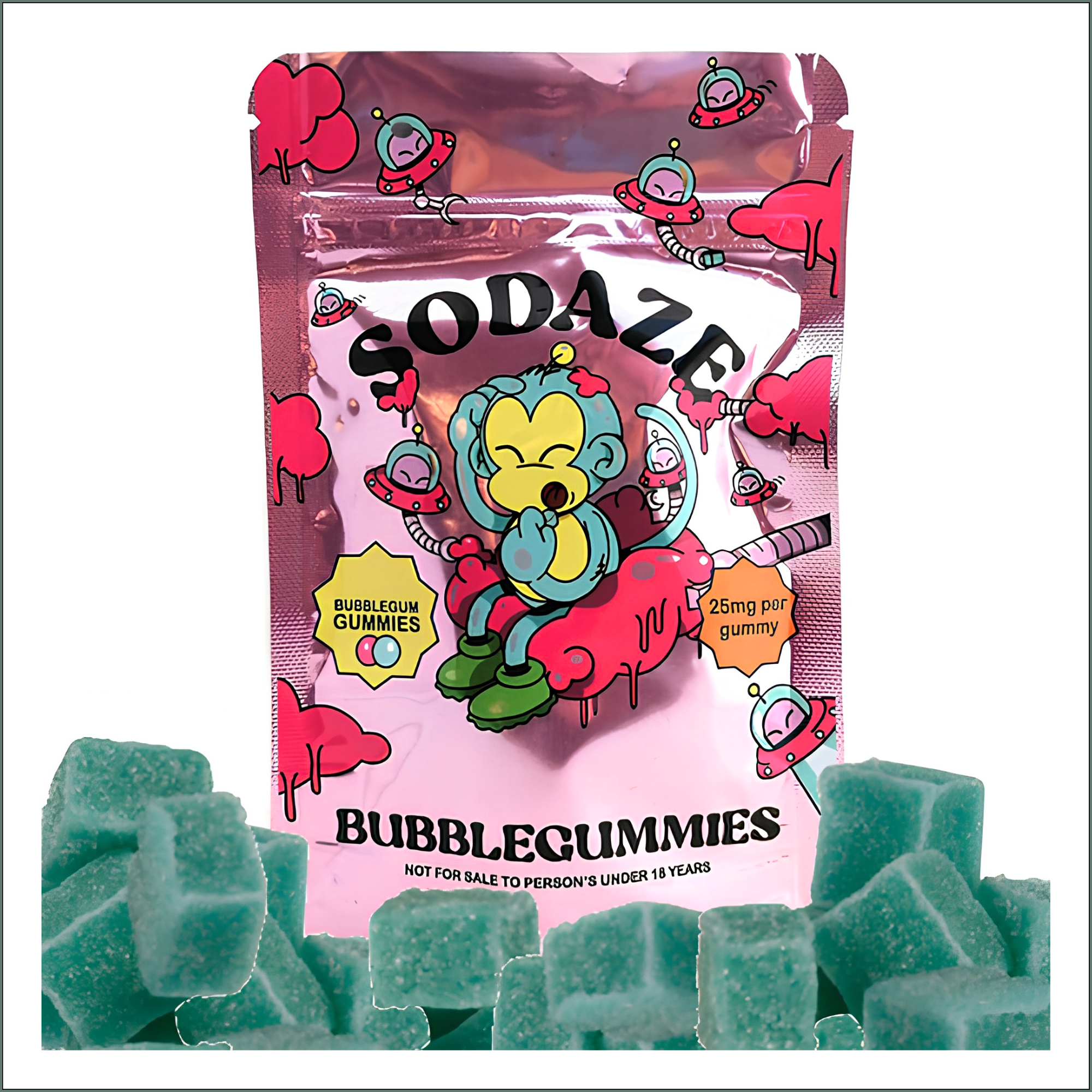 Sodaze Gummies 100mg (4x25mg) - Bubblegummies