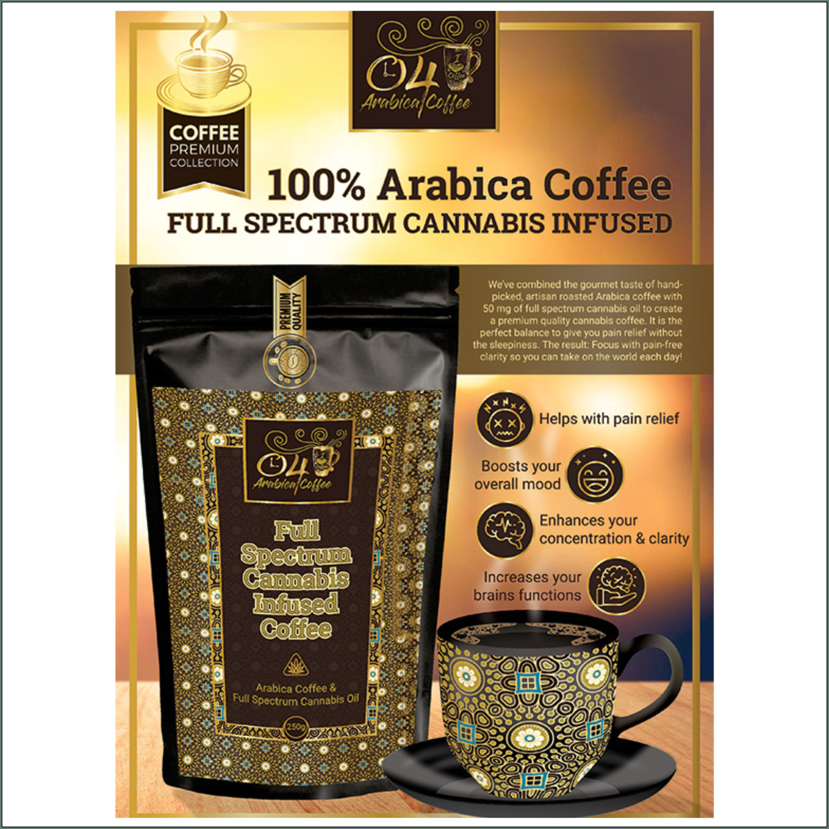 Time 4 Coffee - Full Spectrum Cannabis Infused Coffee 250g
