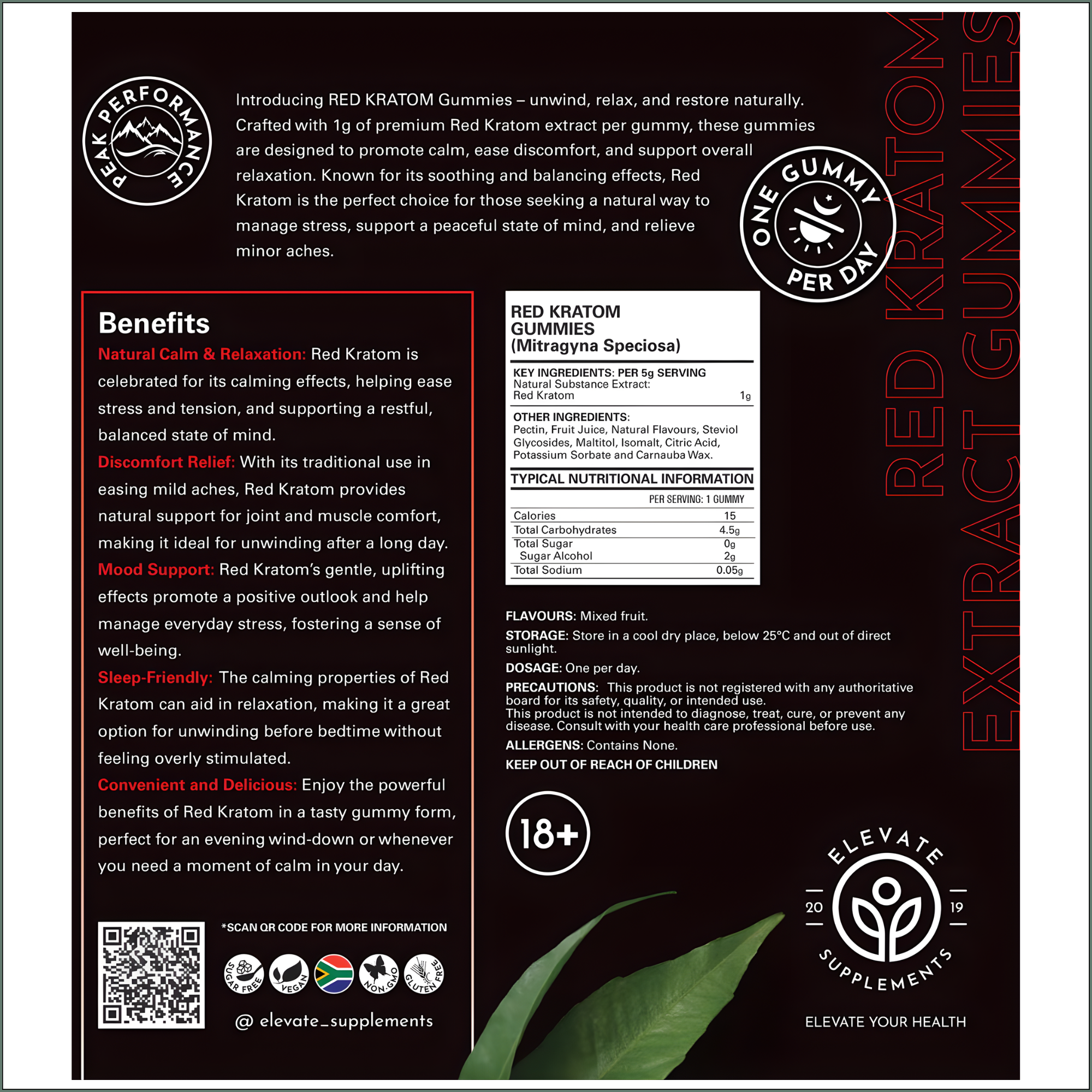 Red Kratom Gummies (30x1g)