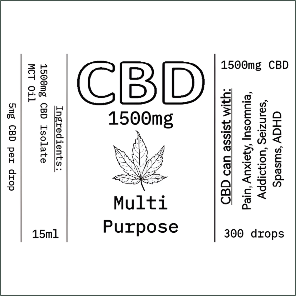 CBD Oil 1500mg (15ml)
