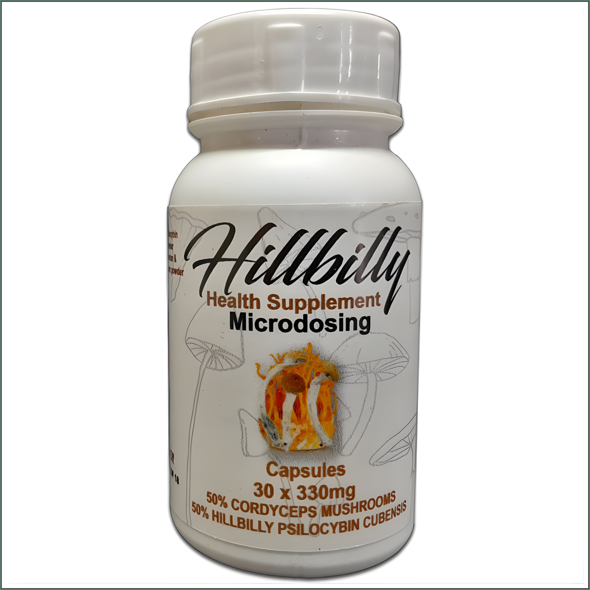 Hillbilly Microstack Psilocybin Microdosing Capsules (Hillbillys + Cordyceps) 330mg
