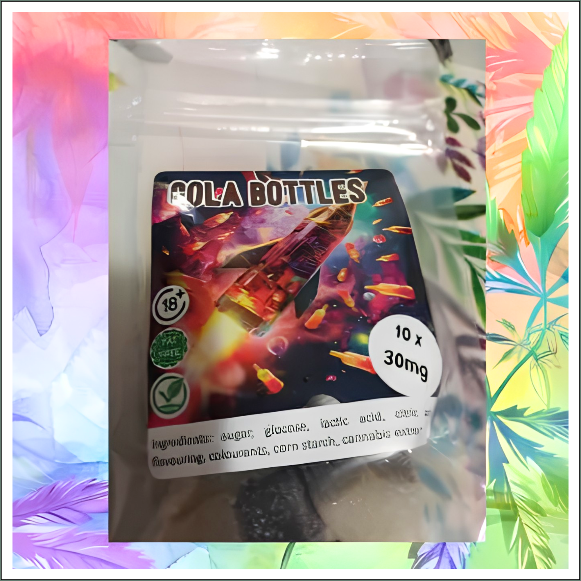Vegan Gummies - Cola Bottles 300mg (10x30mg)