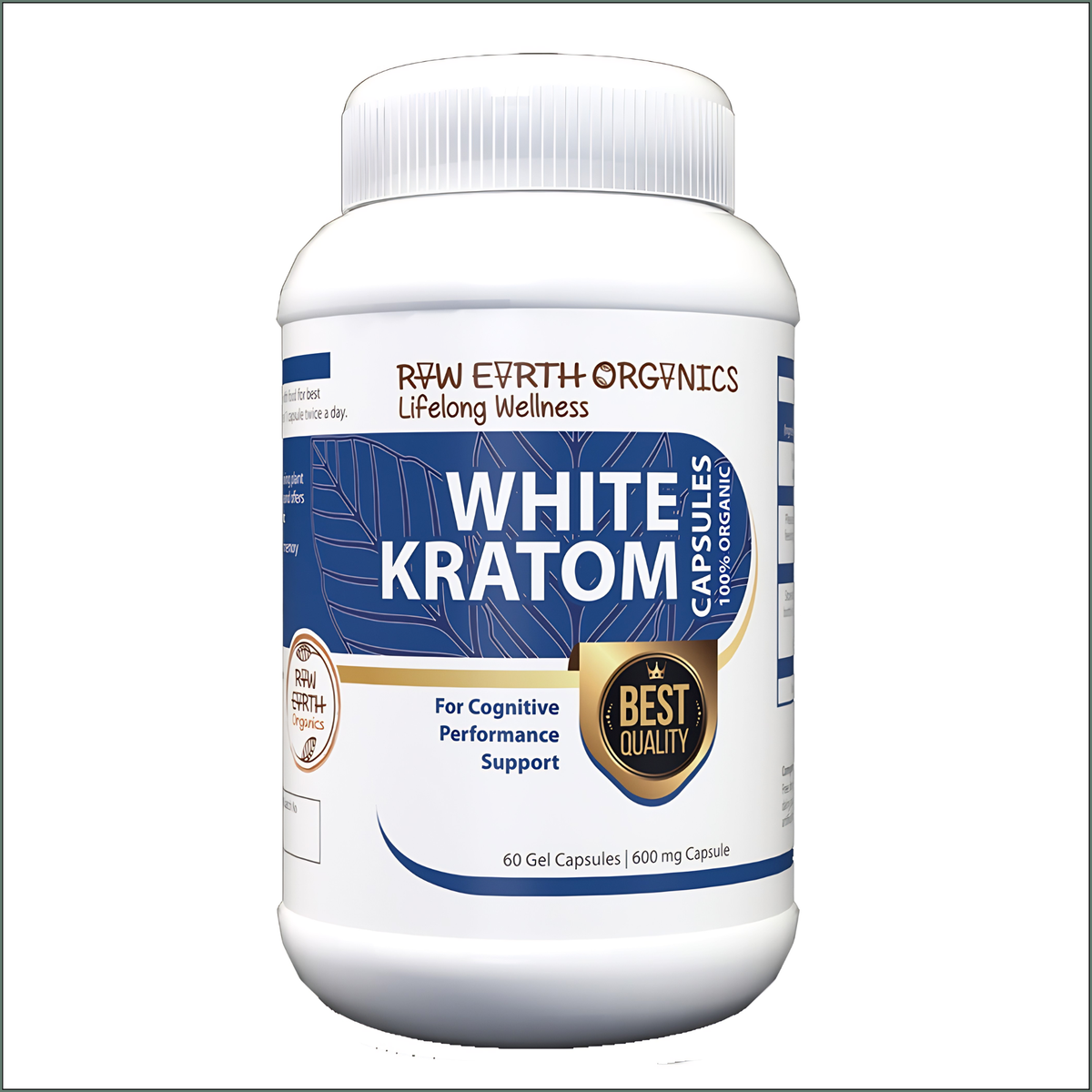 Raw Earth Organics White Kratom 60's