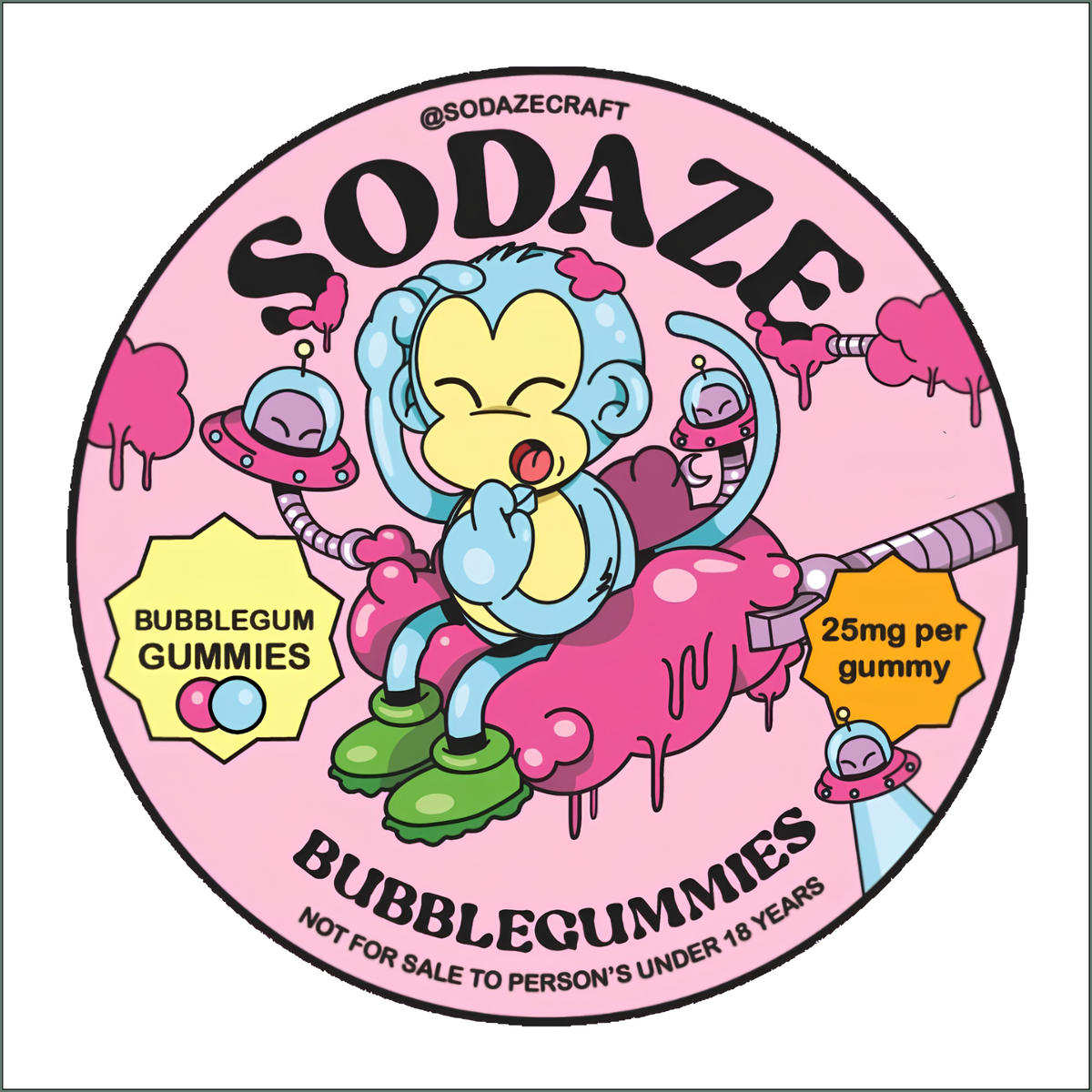 Sodaze Gummies 100mg (4x25mg) - Bubblegummies