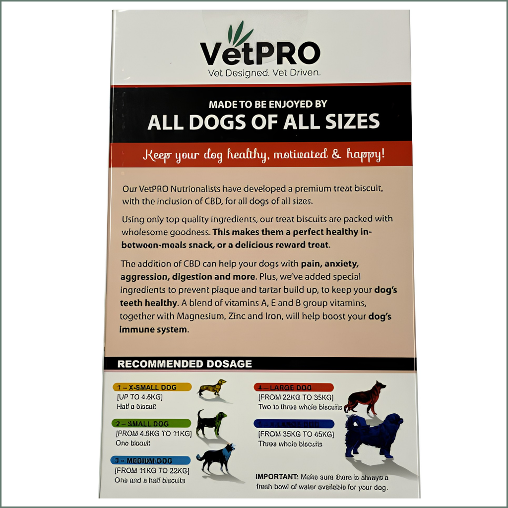 VetPro CBD Dog Biscuits 250g - Premium