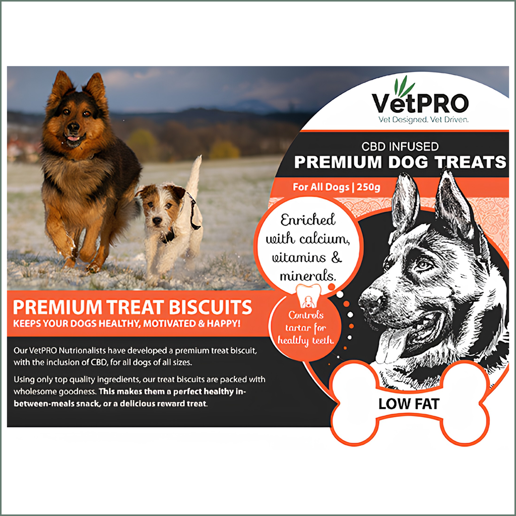 VetPro CBD Dog Biscuits 250g - Premium
