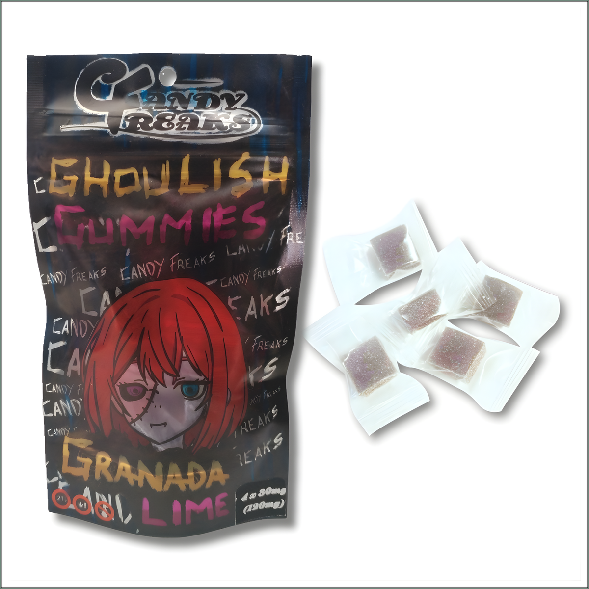 Candy Freaks Ghoulish Gummies - Granadalime 120mg (4x30mg)